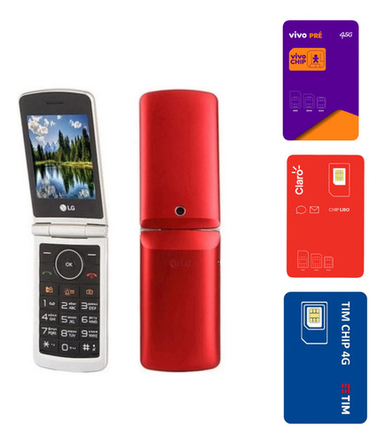 Celular LG G360 2 Chips P Idoso C Tela Grande chip Brinde